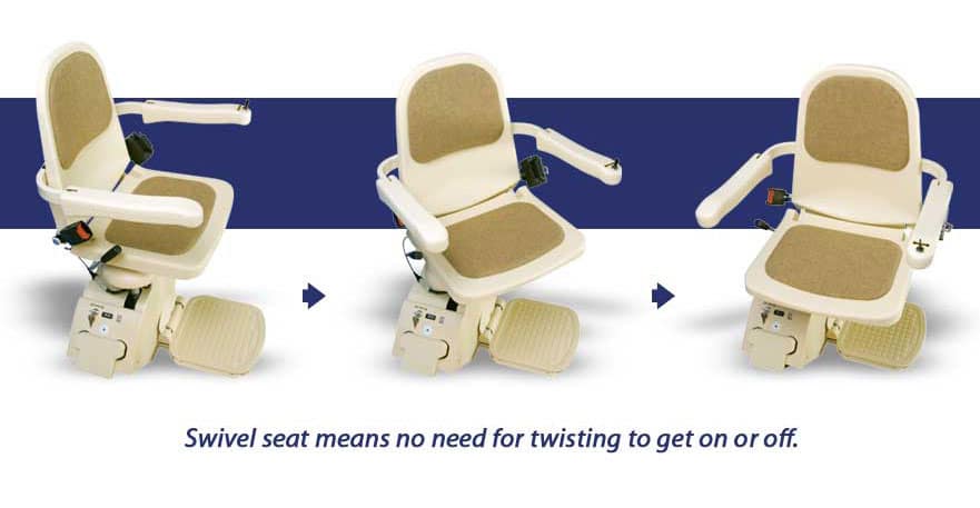 Swivel stairlift seat means no twisting