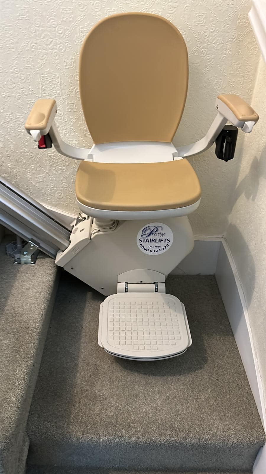 Stairlift at the bottom of the track