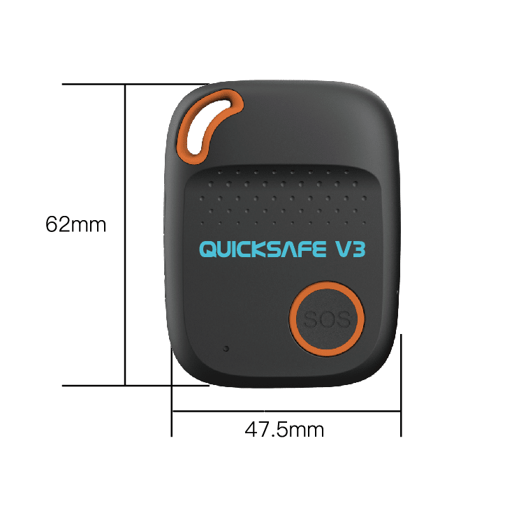 Quicksafe V3 panic alarm dimensions