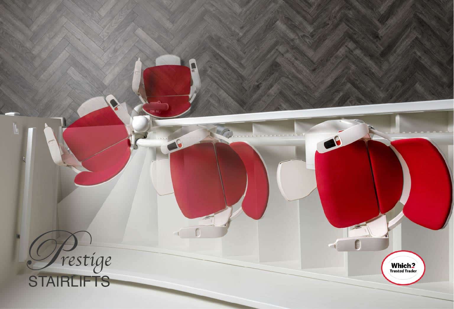 Otolift stairlift demonstrated travelling down the stairs