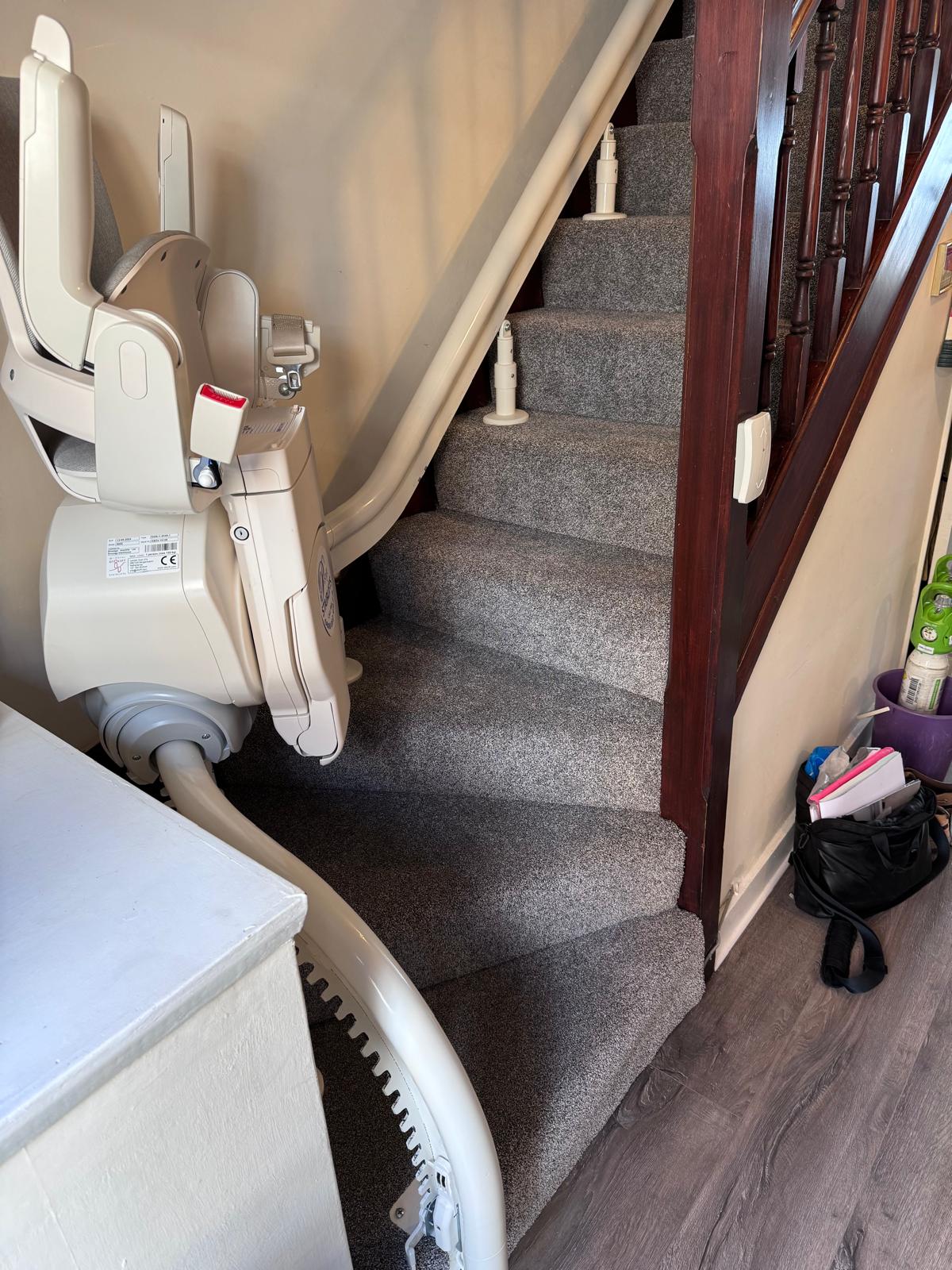 Image showing the clearance on the stairs once stairlift been installed