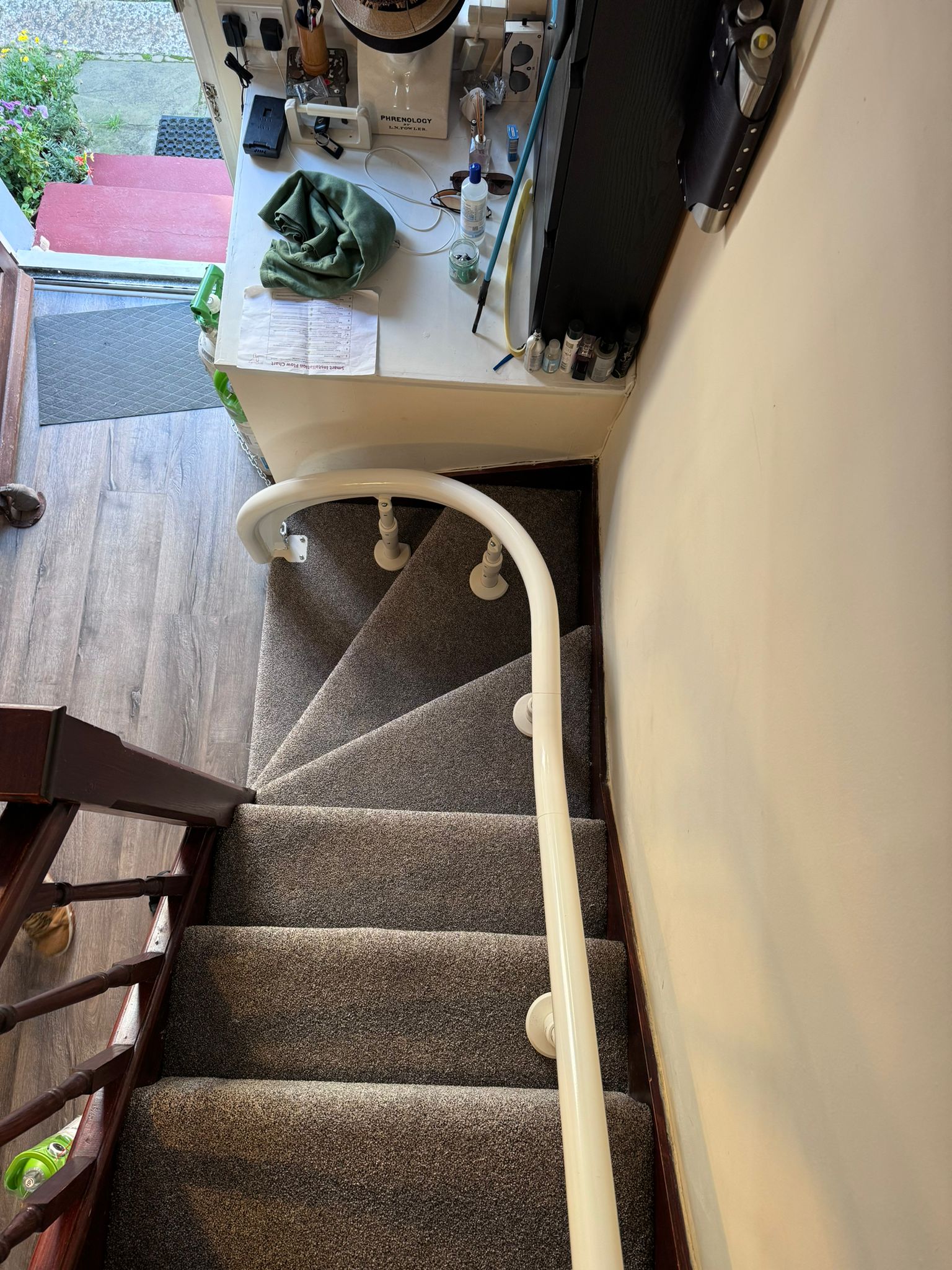 Newly installed bespoke curved rail