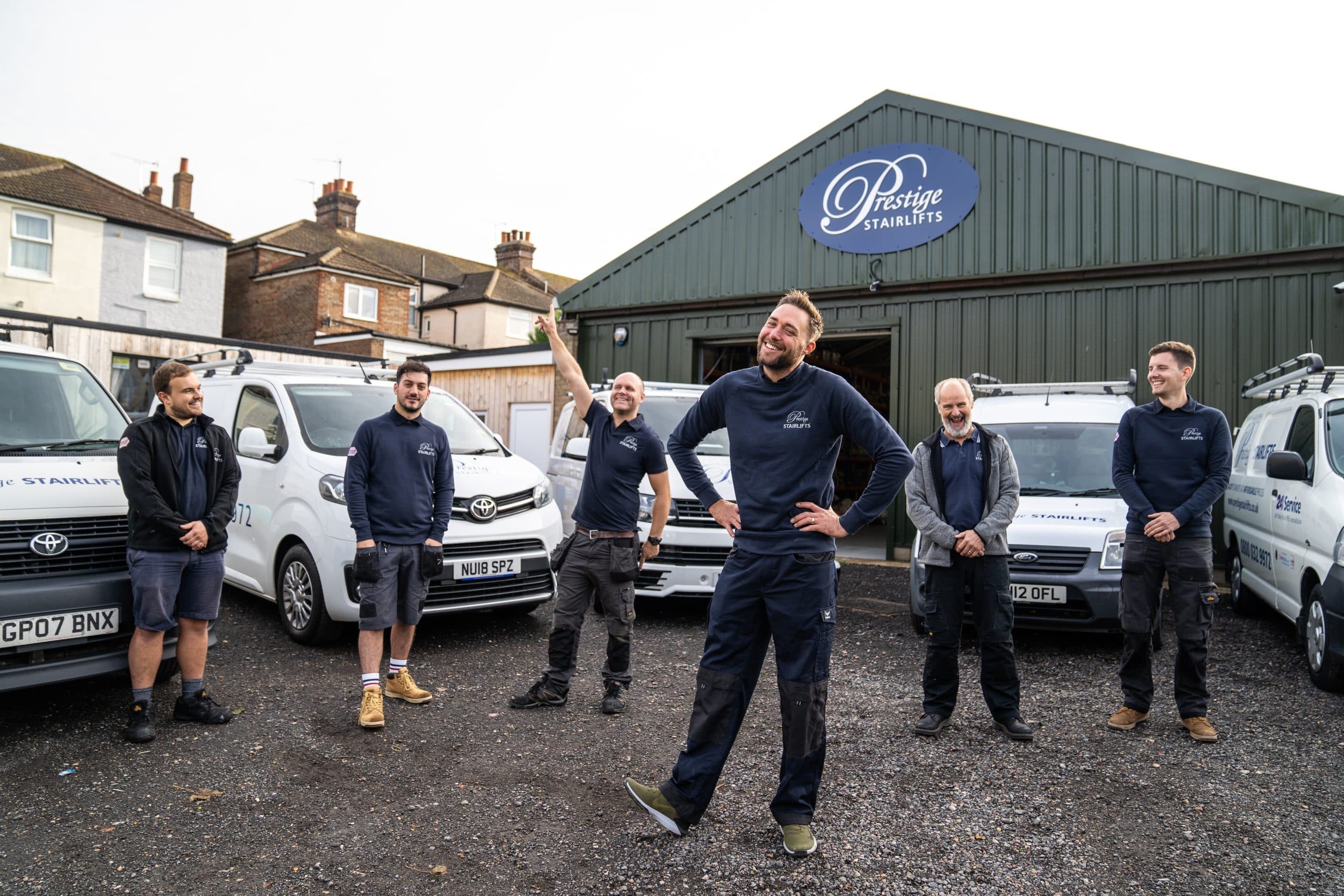 The Prestige Stairlifts team at our Bexhill headquarters