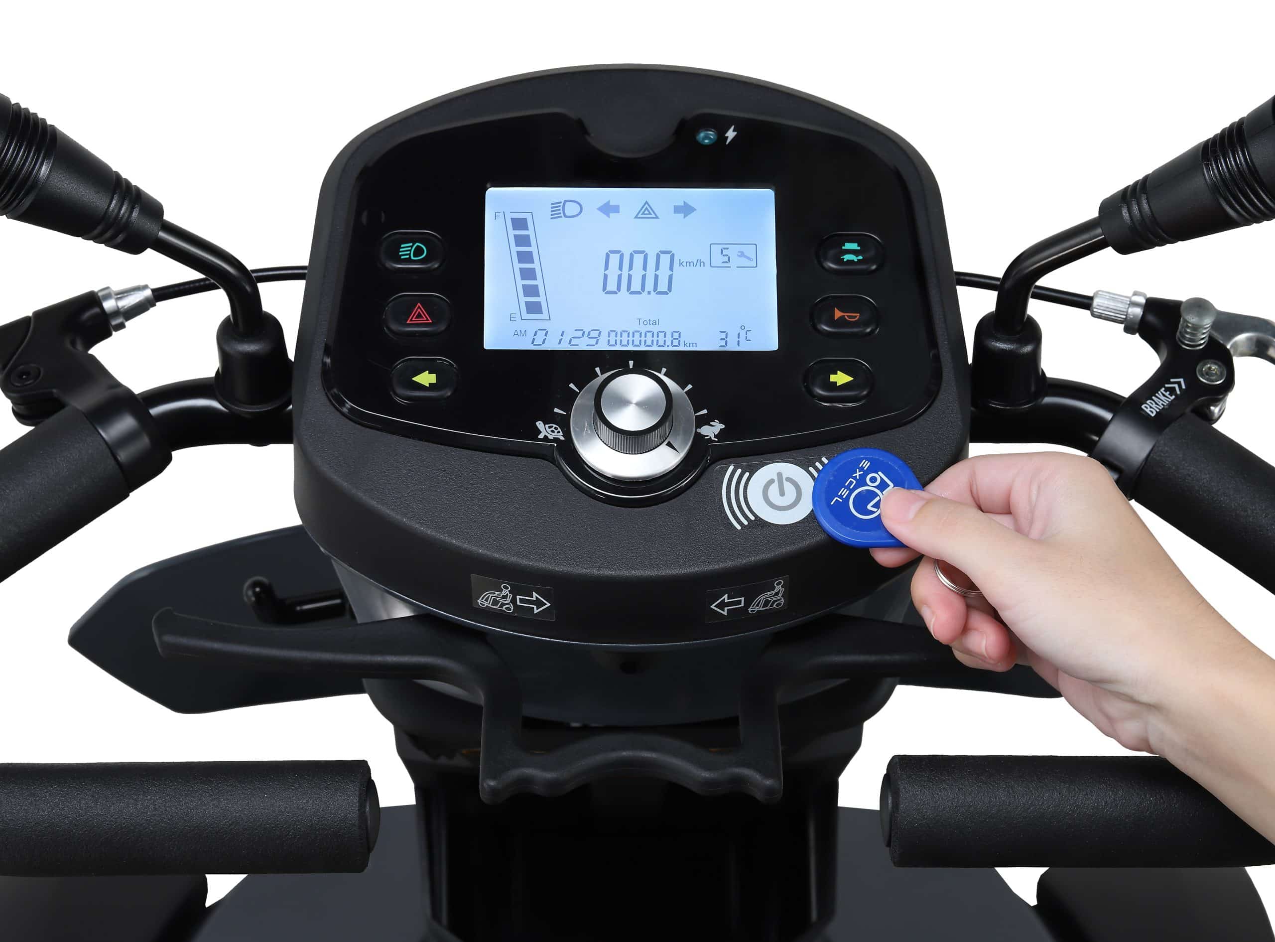 Excel Audax Thunder Grey Mobility Scooter Keyless Operation