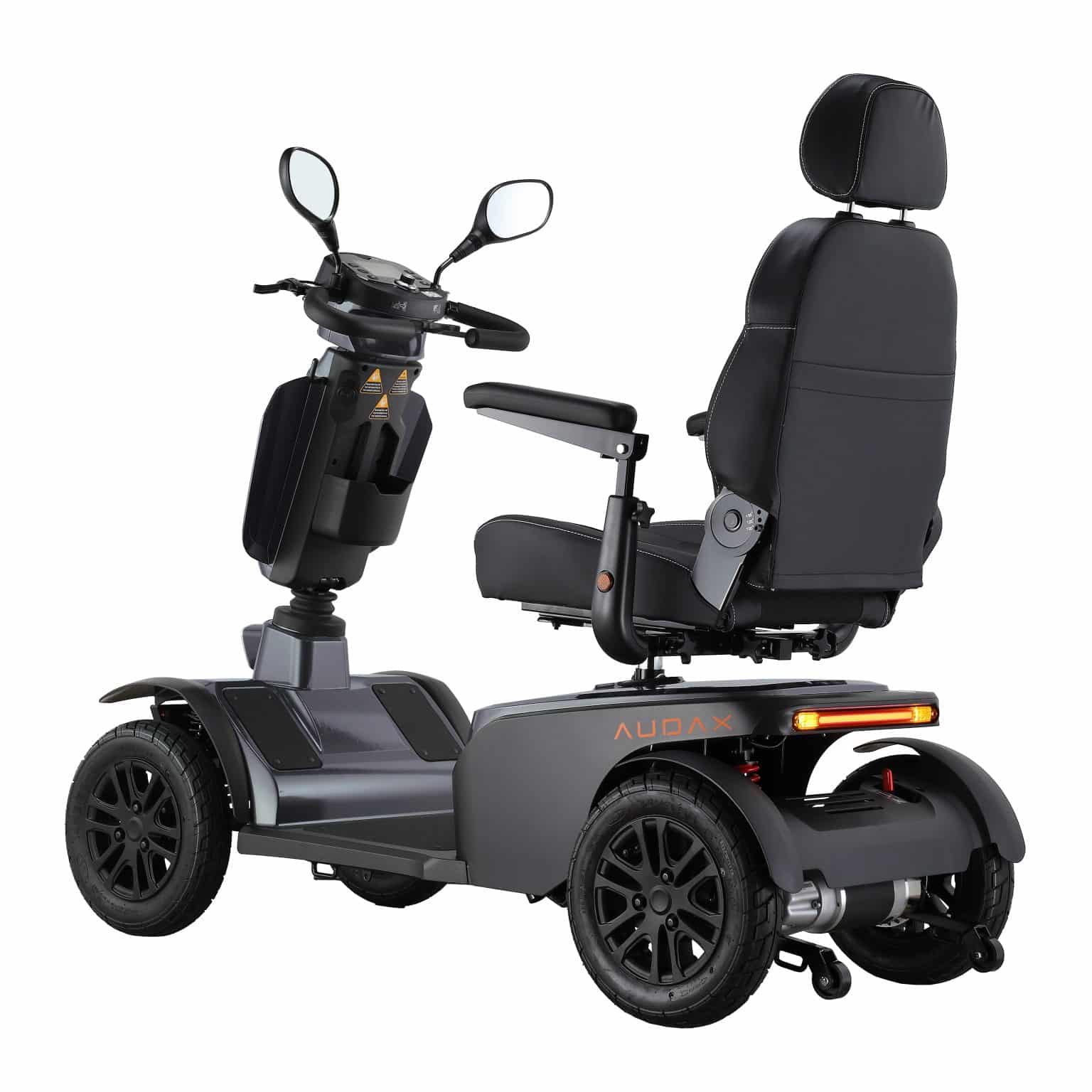 Excel Audax Thunder Grey Mobility Scooter Angled View from Rear